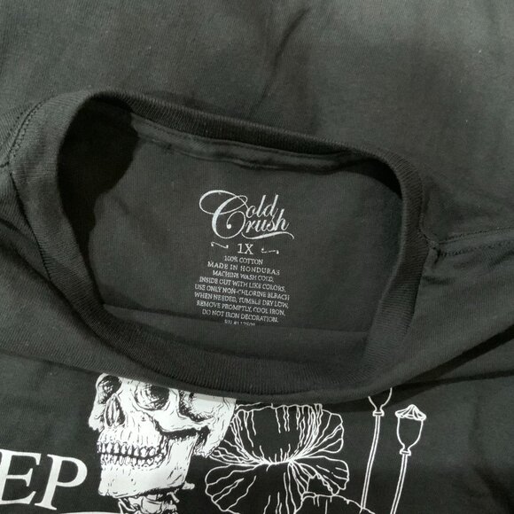 Gold Rush Creep it Skeleton Real Black and White Graphic T-Shirt Size 1X - Picture 3 of 3
